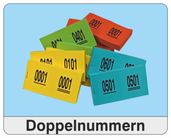 Doppelnummern "neutral" - VPE 1000 - Großmenge ab 100.000 Stück
